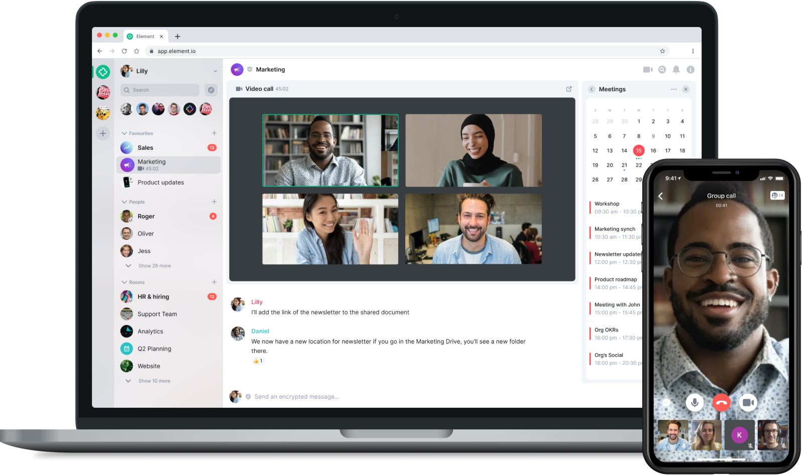 Messaging, collaboration and video calling